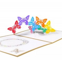 Handmade 3D Pop Up Card Butterfly Birthday Valentines Mother's Day Wedding Anniversary Baby Birth Christening Engagement Party Invitation